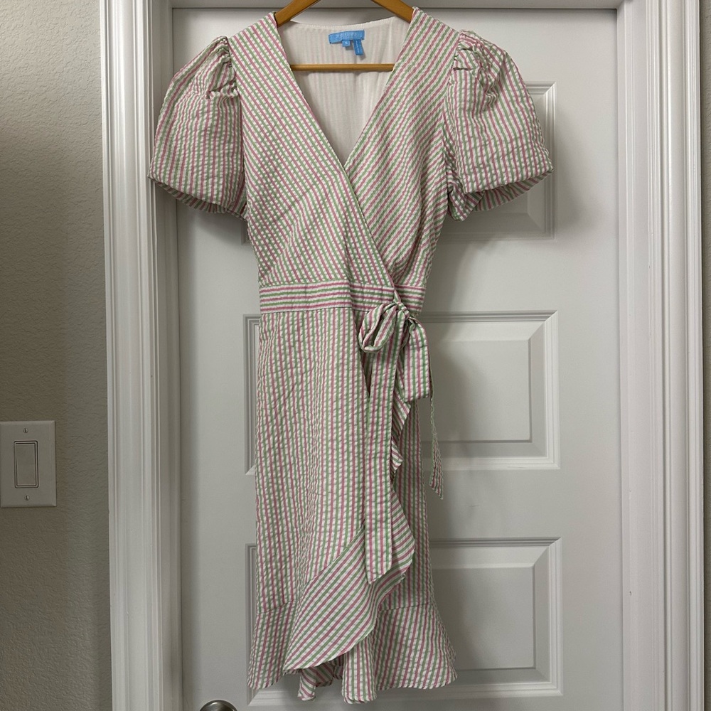 Draper James Pink and White Checkered Midi Dress